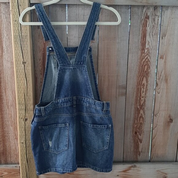 Dickies Women's Vintage Overall Denim Distressed Mini Dress Size S - Picture 6 of 12